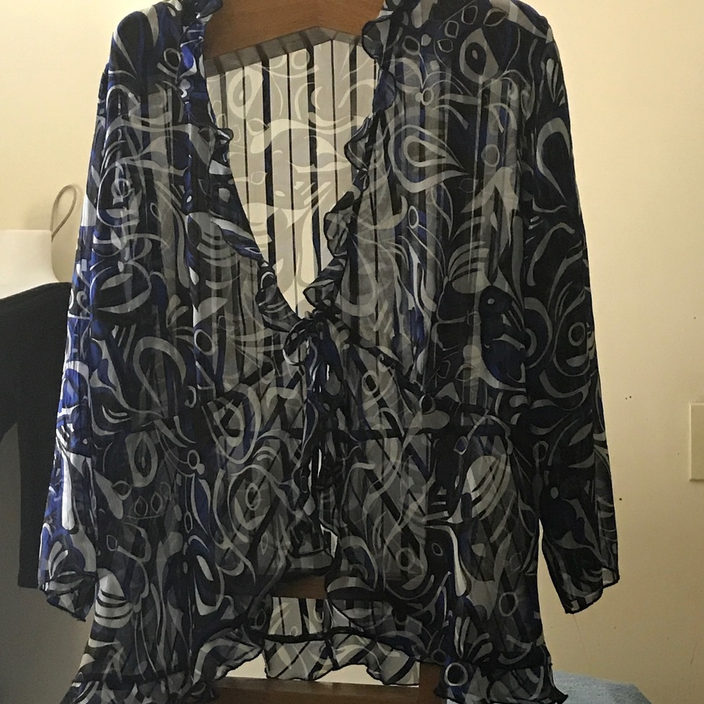 Gorgeous blue design frilly top